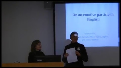 On an emotive particle in Singlish, SOAS University of London