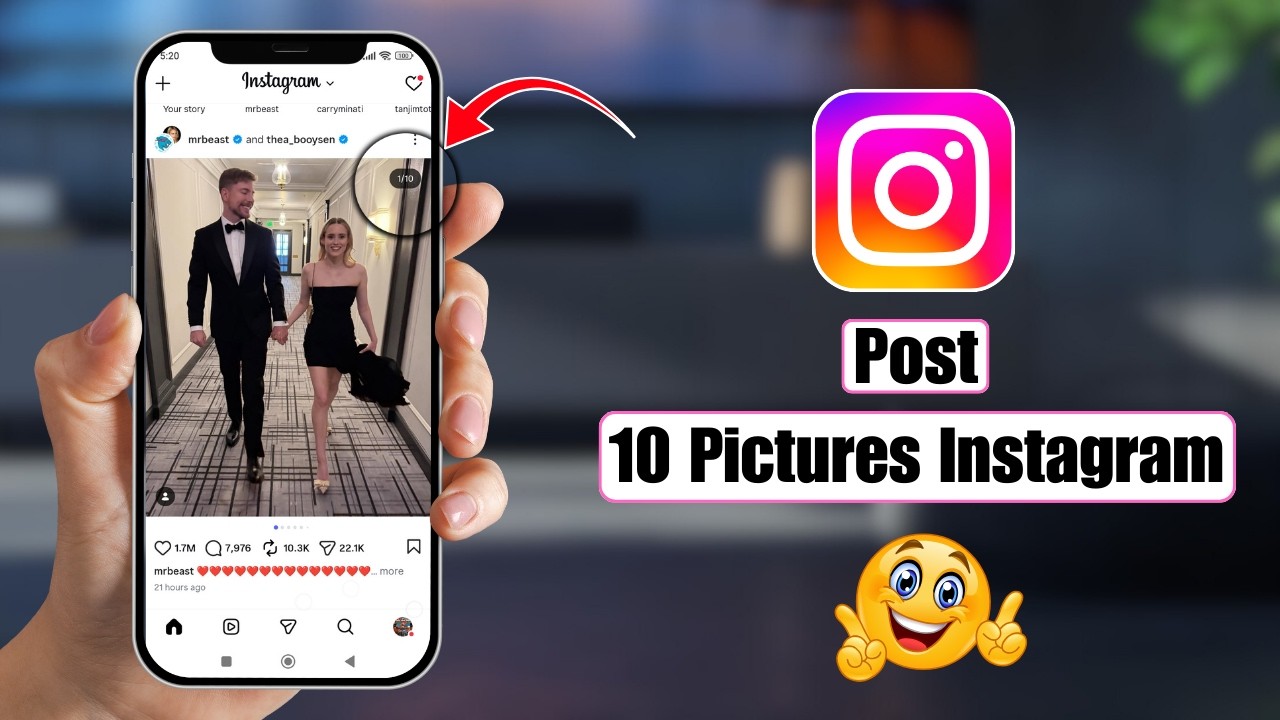 Как опубликовать более 10 фотографий в Instagram | Добавить 20+ фотографий в один пост (2026)