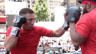 GENNADY GOLOVKIN SHOWS LIGHTNING FAST COMBOS WITH NEW TRAINER AHEAD OF STEVE ROLLS FIGHT