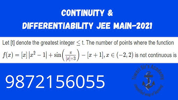 Let [t] denotes greatest integer less than equals to t. The number of points where function is not