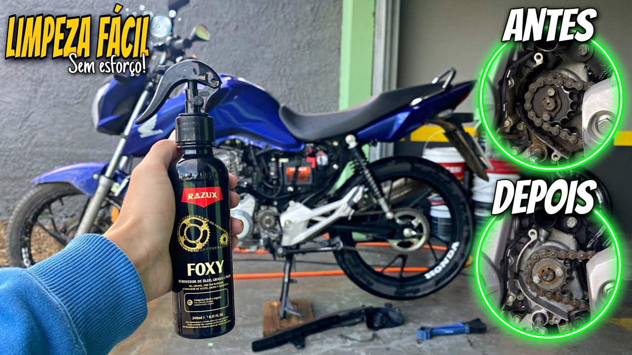 O MELHOR DESENGRAXANTE PARA LIMPEZA PESADA DA SUA MOTO *foxy da razux*