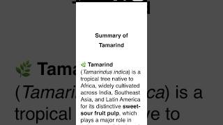 Tamarind Summary