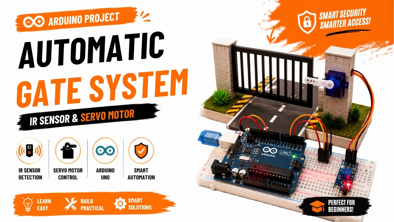 Automatic Gate System Using Arduino Uno, IR Sensor & Servo Motor - YouTube