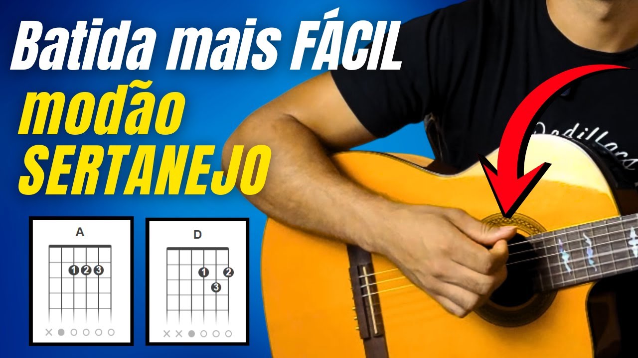 A Batida Mais Fácil Pra Tocar Modão Sertanejo No Violão (até iniciante consegue)