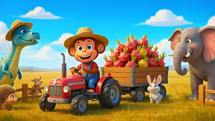 Monkey Farmer Fixes Tractor and Plows Beet Field - Farm Work | Funny Monkey Kids! 🚜🌾🐵