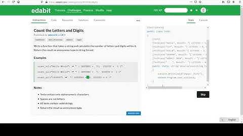 Edabit Easy C# Programming Challenges #33: Count the Letters and Digits
