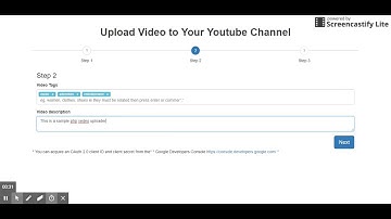 Upload video from website to youtube chanel using php,javascript ajax.