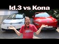 VW Id.3 vs Hyundai Kona Facelift - Comparison and Acceleration