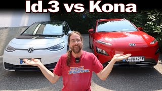 VW Id.3 vs Hyundai Kona Facelift - Comparison and Acceleration