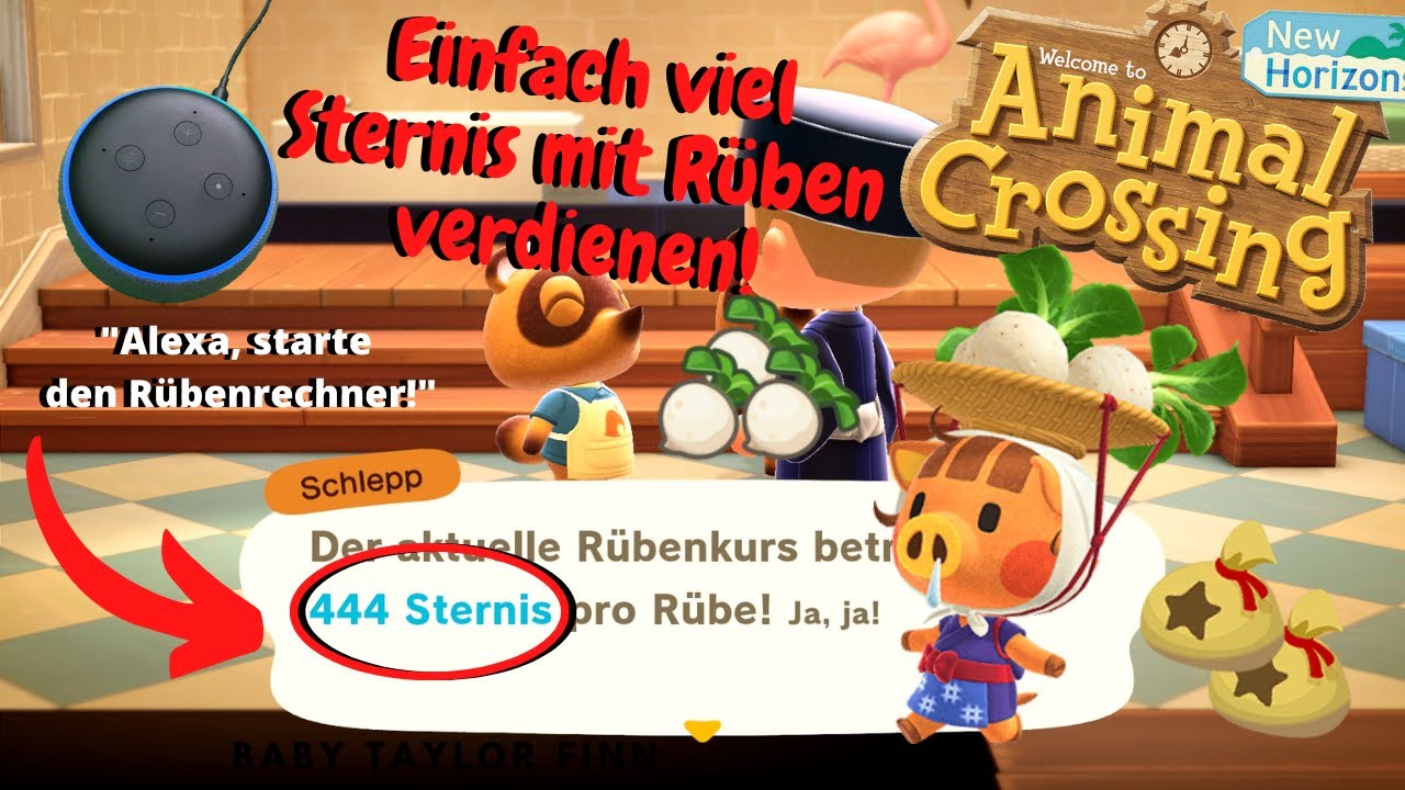 Animal Crossing New Horizons Sternis Coupon EINFACH viele Sternis verdienen, mit dem Rübenrechner für deine ALEXA