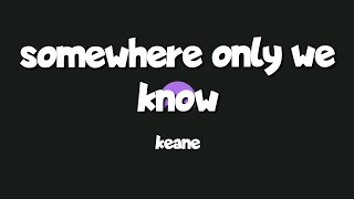 Somewhere only we know - keane (Lyrics)