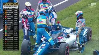 Linus Lundquist Indy 500 Big Practice Crash 5-16-24