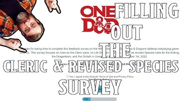 Filling Out the Cleric and Revised Species Unearthed Arcana One D&D Playtest Survey | Nerd Immersion