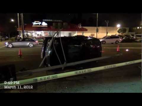HD- Traffic Rollover Collision: Laurel Canyon & Burbank: 3/11/12