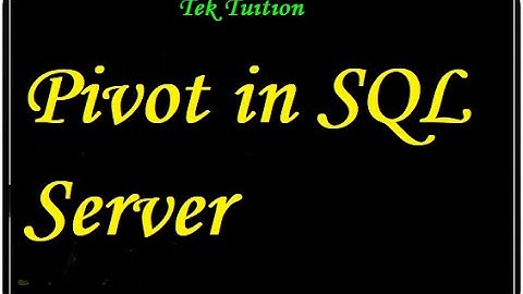 Pivot in sql server