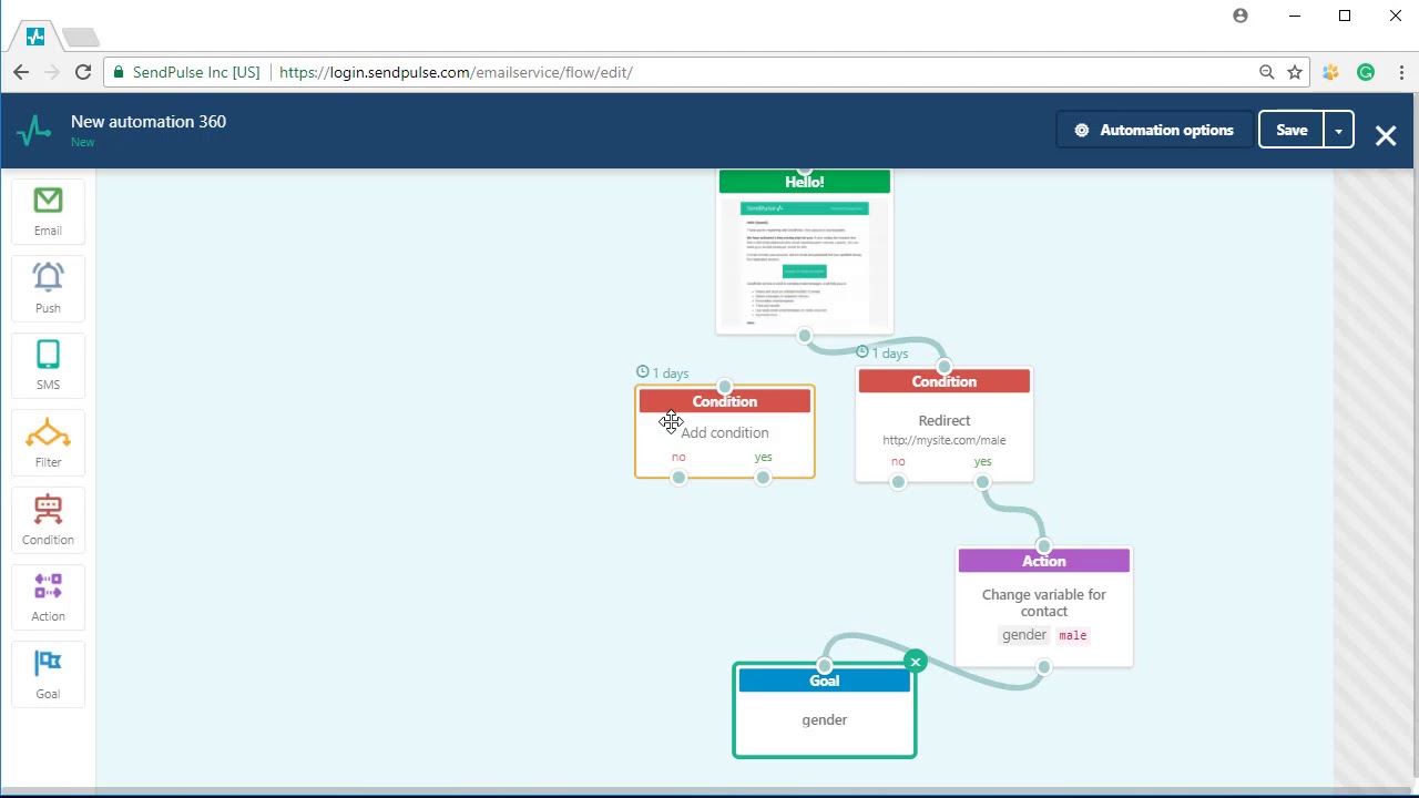 SendPulse Automation 360 - Send Trigger Emails