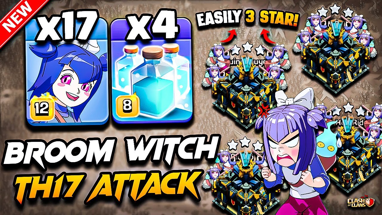 Th17 BROOM WITCH Attack With CLONE (Town Hall 17) | Best TH17 Attack Strategy With Broom Witch 2025