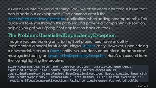 Famous Fixing the UnsatisfiedDependencyException in Spring Boot: Understanding Repository Issues Profile