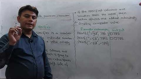 Field width specifier in c, C Language Lecture No 25 in urdu- ICS Part 2