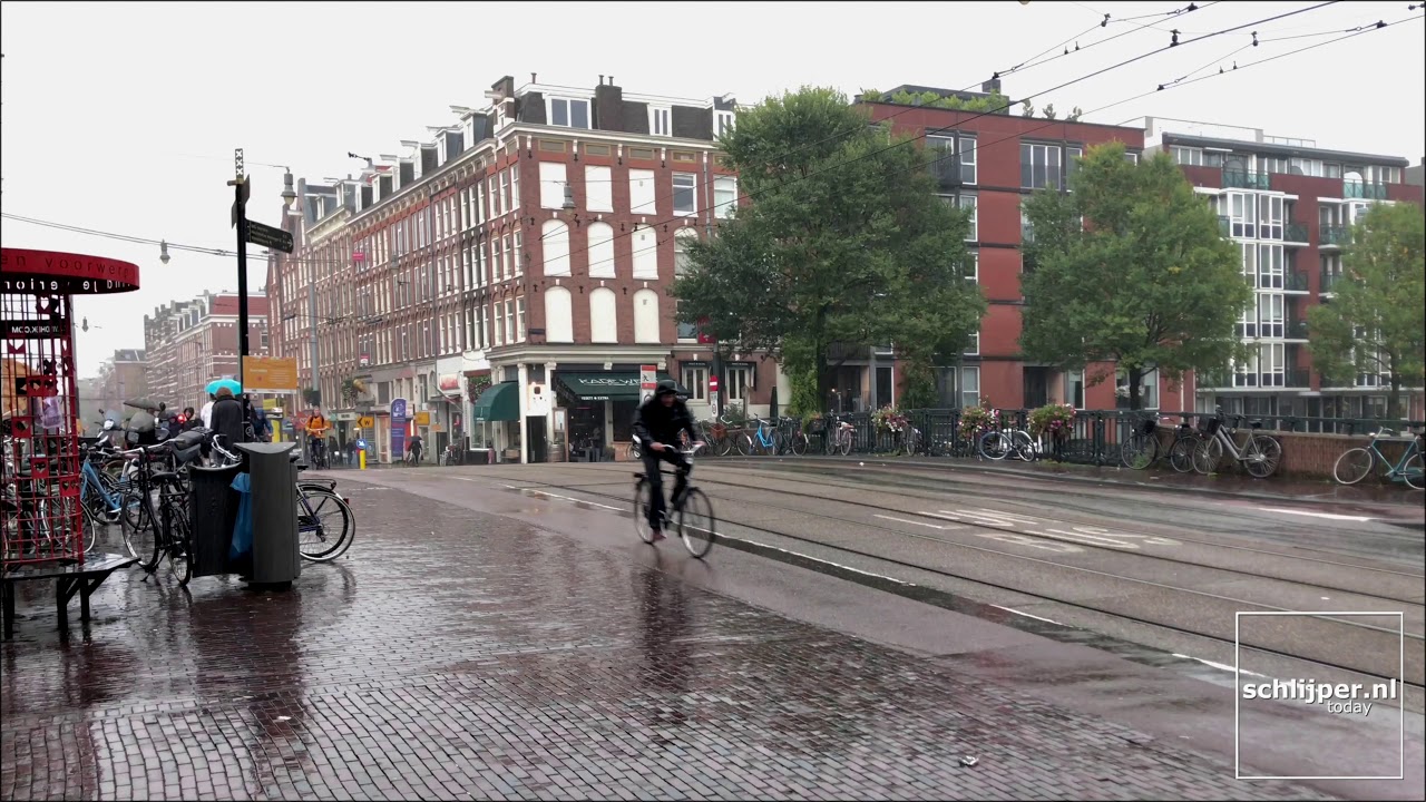 Walking, cycling in the rain, Amsterdam YouTube