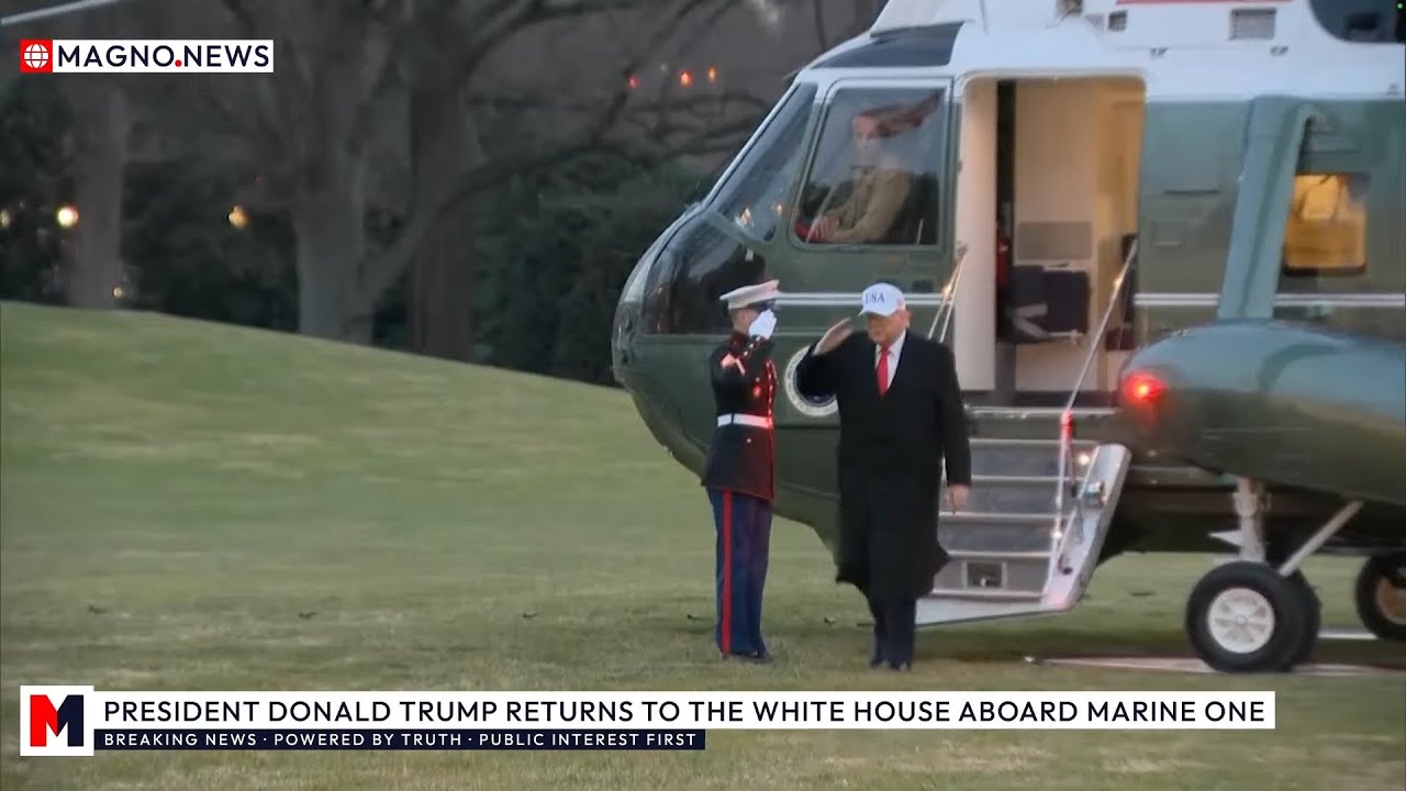 🇺🇸 President Donald Trump returns to The White House aboard Marine One after Michigan Visiti