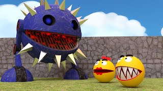 Pacman Monster Robot vs Super Mario Pacman Animation Part #2