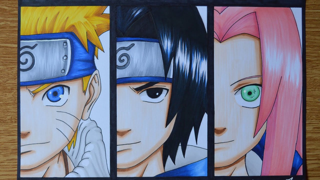 DRAWING, NARUTO, SASUKE, SAKURA