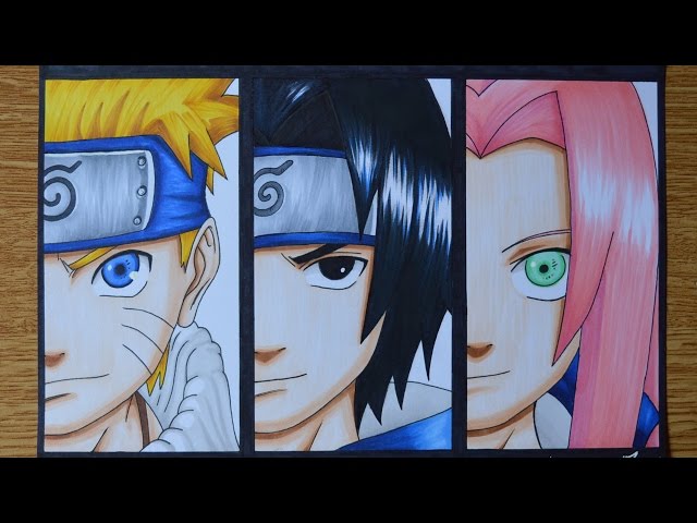 Drawing Kakashi, Naruto, Sasuke and Sakura [NARUTO] 