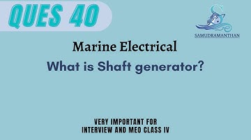 What is #Shaft #generator #marine_engineering @_samudramanthan_​