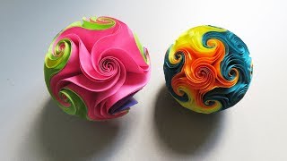 Twirl star ball (EzyCraft)  How to make a paper ball of starfish/star rose  EzyCraft