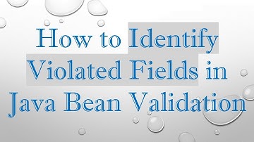 How to Identify Violated Fields in Java Bean Validation