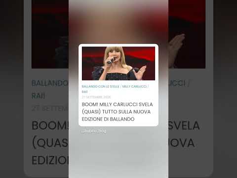 Video BOOM! MILLY CARLUCCI SVELA (QUASI) TUTTO SULLA NUOVA EDIZIONE DI BALLANDO