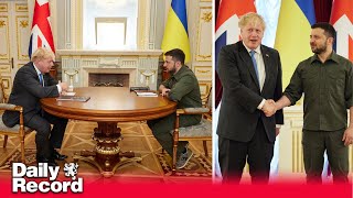 Boris Johnson meets Ukraine President Volodymyr Zelensky following surprise Kyiv visit