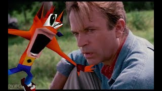 jurCRASHic park WOAH WOAH WOAH jurassic park crash bandicoot meme