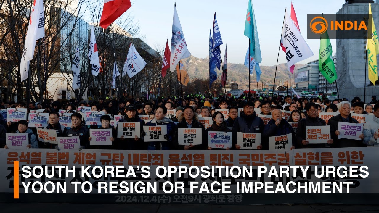 South Korea’s opposition party urges Yoon to resign or face impeachment