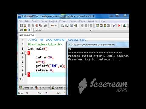 Use of assignment operators || c program