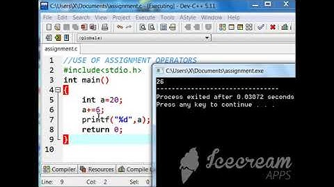 Use of assignment operators || c program