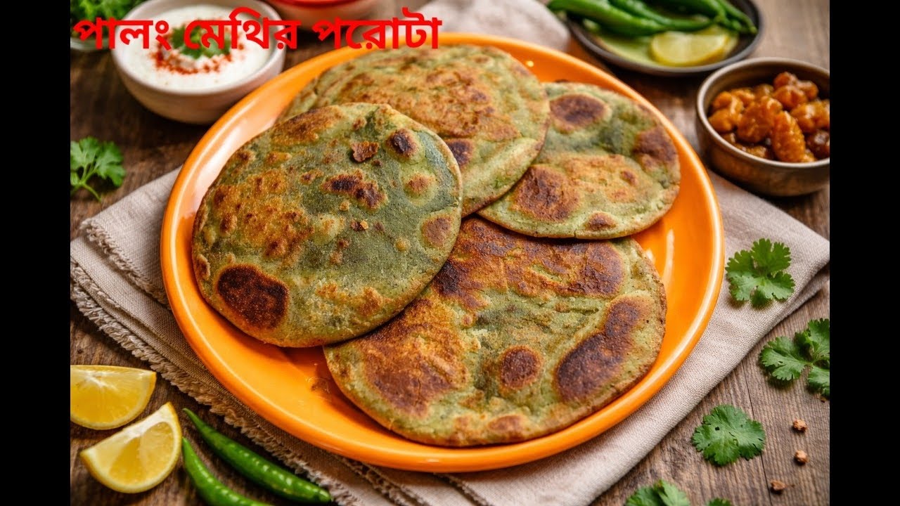 পালং মেথি পরোটা বানানোর সহজ রেসিপি | Healthy Green Paratha Bengali.