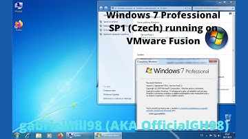 Running Windows 7 Professional SP1 (Czech) inside macOS Mojave (VMware Fusion)