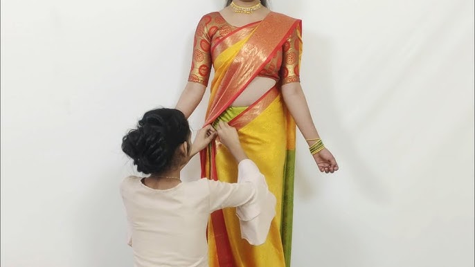 IndiaGlitz - Tamil on X: How to Drape Saree Silk Saree In Easy Way, Bridal Saree Look In Tamil