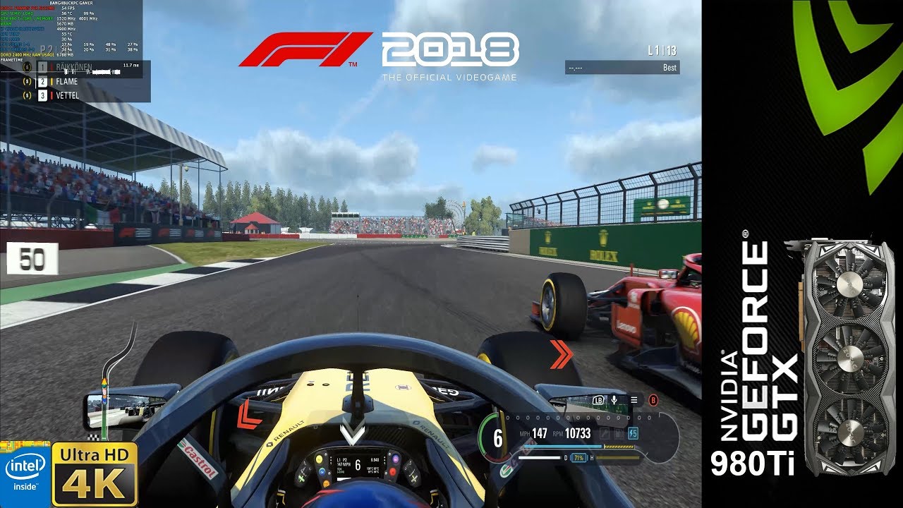 F1 2018 High/Ultra Settings 4K GTX 980 Ti | i7 4790K 4.9GHz