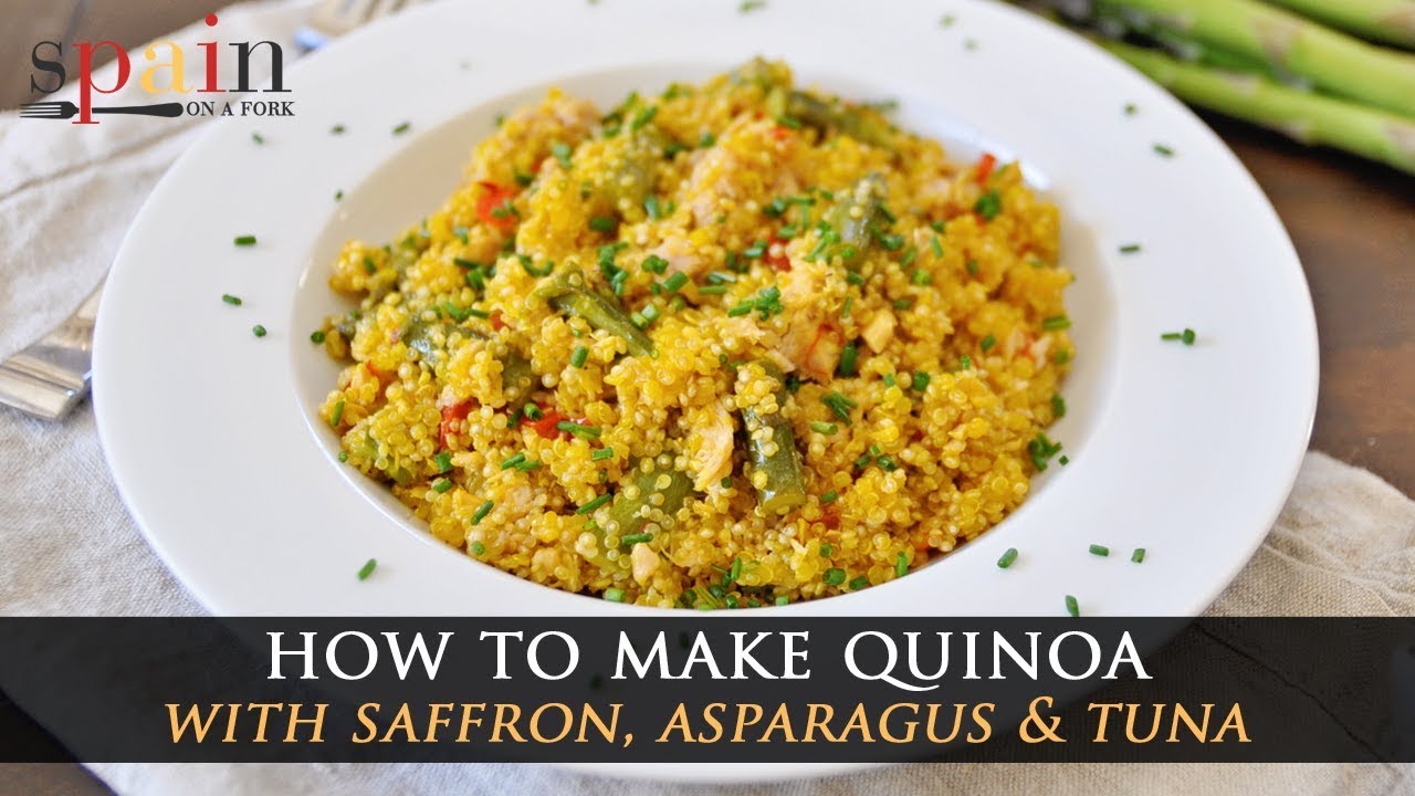 Incredible Saffron Quinoa Recipe with Asparagus & Tuna YouTube