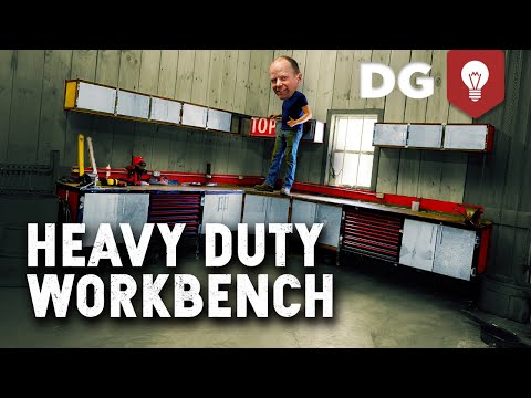 build a cheap diy heavy duty metal workbench with storage cabinets