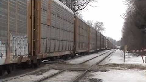 An ex-LMS C40-8W leads an EB CN manifest at Wellsboro, IN