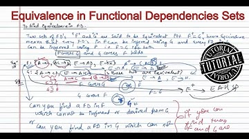 Database| Equivalence in Functional Dependencies Sets| functional dependency equivalence| FD in dbms