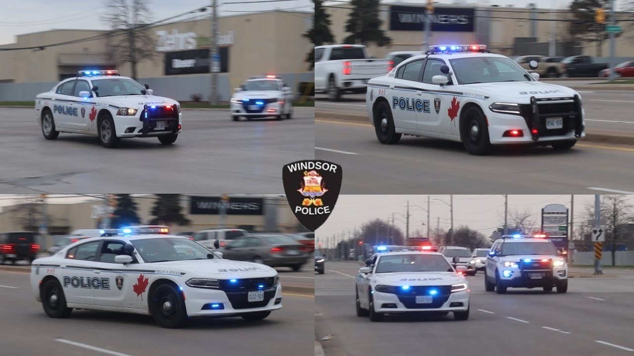 Responding 5 Windsor Police Dodge Chargers With Lights YouTube