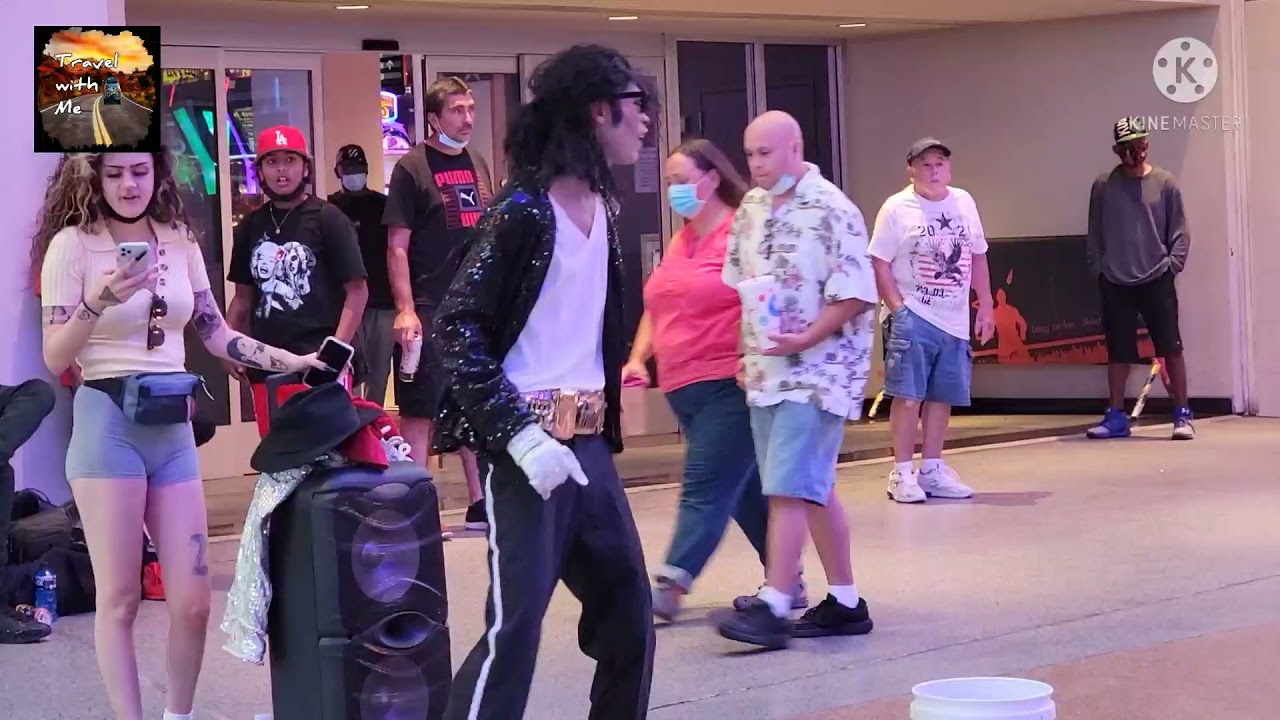 Amazing Michael Jackson Impersonator perform at Fremont Street Las Vegas