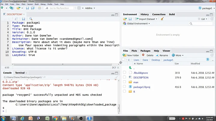 Create R package in 5 minutes with roxygen2