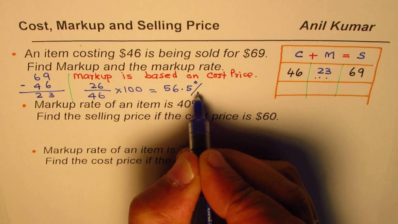 how-to-calculate-markup-selling-price-and-markup-rate-youtube