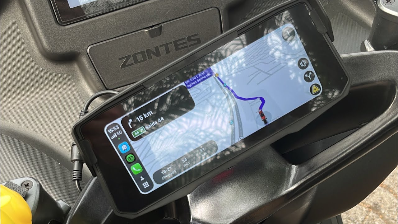 CarPlay Zontes 350E - Instalação Correta! E sem improvisação. Garagem DRL #zontes #zontes350e 